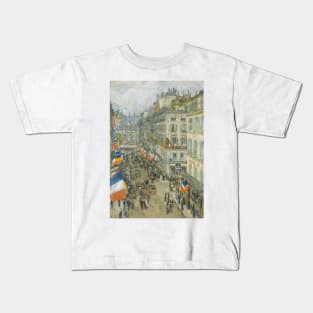 July Fourteenth, Rue Daunou by Childe Hassam Kids T-Shirt